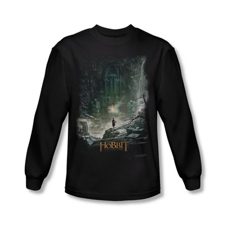 The Hobbit Desolation Of Smaug Shirt At Smaug's Door Long Sleeve Black Tee T-Shirt