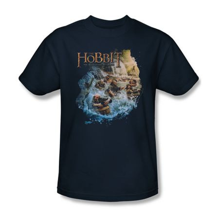The Hobbit Desolation Of Smaug Shirt Barreling Down Adult Navy Tee T-Shirt