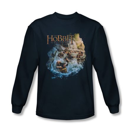 The Hobbit Desolation Of Smaug Shirt Barreling Down Long Sleeve Navy Tee T-Shirt