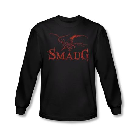 The Hobbit Desolation Of Smaug Shirt Dragon Long Sleeve Black Tee T-Shirt