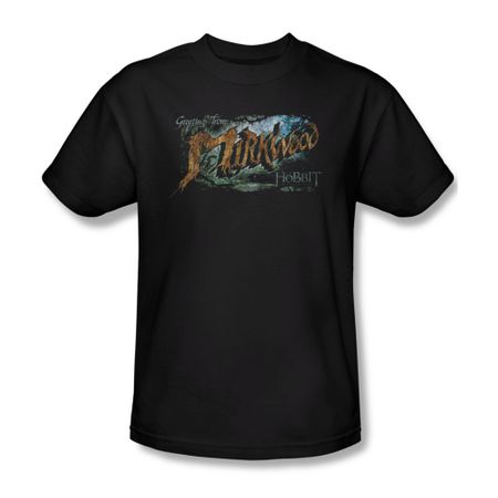 The Hobbit Desolation Of Smaug Shirt Greetings From Mirkwood Adult Black Tee T-Shirt