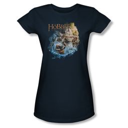 The Hobbit Desolation Of Smaug Shirt Juniors Barreling Down Navy Tee T-Shirt The Hobbit Desolation Of Smaug Shirt Juniors Barreling Down Navy Tee T-Shirt