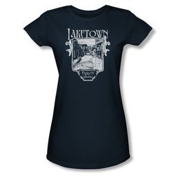 The Hobbit Desolation Of Smaug Shirt Juniors Laketown Simple Navy Tee T-Shirt The Hobbit Desolation Of Smaug Shirt Juniors Laketown Simple Navy Tee T-Shirt