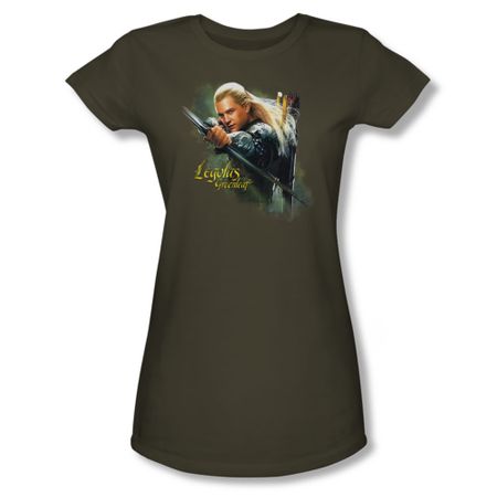The Hobbit Desolation Of Smaug Shirt Juniors Legolas Greenleaf Military Green Tee T-Shirt