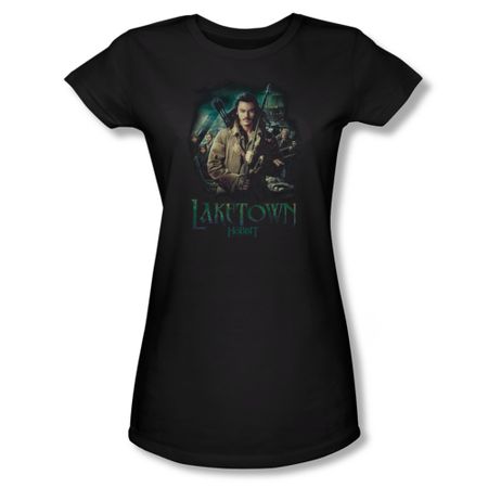 The Hobbit Desolation Of Smaug Shirt Juniors Protector Black Tee T-Shirt
