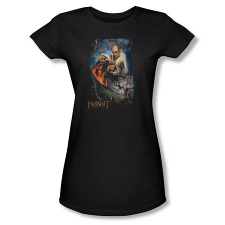 The Hobbit Desolation Of Smaug Shirt Juniors Thranduil's Realm Black Tee T-Shirt