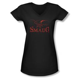 The Hobbit Desolation Of Smaug Shirt Juniors V Neck Dragon Black Tee T-Shirt The Hobbit Desolation Of Smaug Shirt Juniors V Neck Dragon Black Tee T-Shirt