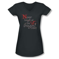 The Hobbit Desolation Of Smaug Shirt Juniors V Neck Never Laugh Charcoal Tee T-Shirt The Hobbit Desolation Of Smaug Shirt Juniors V Neck Never Laugh Charcoal Tee T-Shirt