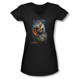 The Hobbit Desolation Of Smaug Shirt Juniors V Neck Thranduil's Realm Black Tee T-Shirt The Hobbit Desolation Of Smaug Shirt Juniors V Neck Thranduil's Realm Black Tee T-Shirt