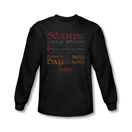 The Hobbit Desolation Of Smaug Shirt Keyhole Long Sleeve Black Tee T-Shirt