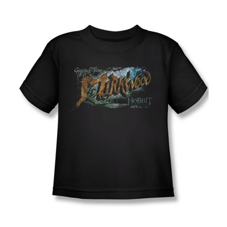 The Hobbit Desolation Of Smaug Shirt Kids Greetings From Mirkwood Black Youth Tee T-Shirt