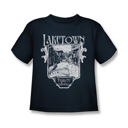 The Hobbit Desolation Of Smaug Shirt Kids Laketown Simple Navy Youth Tee T-Shirt