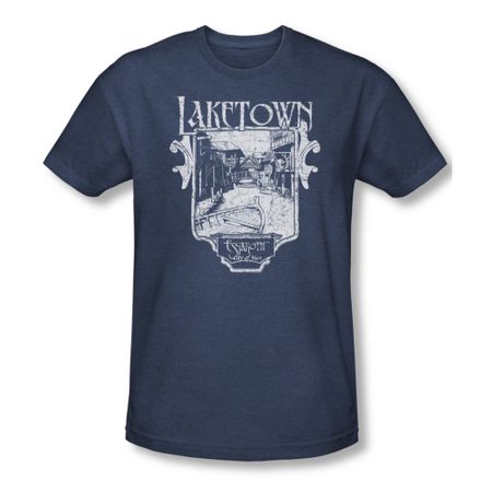 The Hobbit Desolation Of Smaug Shirt Laketown Simple Adult Heather Navy Tee T-Shirt