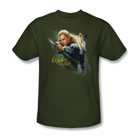 The Hobbit Desolation Of Smaug Shirt Legolas Greenleaf Adult Military Green Tee T-Shirt