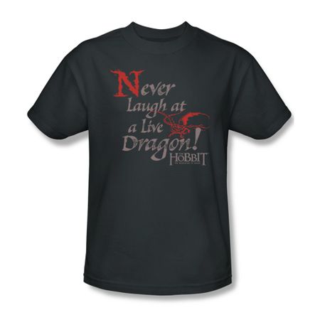 The Hobbit Desolation Of Smaug Shirt Never Laugh Adult Charcoal Tee T-Shirt