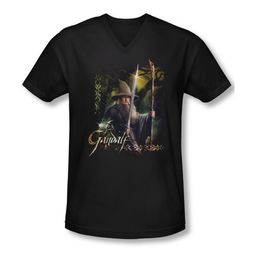 The Hobbit Desolation Of Smaug Shirt Slim Fit V Neck Sword And Staff Black Tee T-Shirt The Hobbit Desolation Of Smaug Shirt Slim Fit V Neck Sword And Staff Black Tee T-Shirt