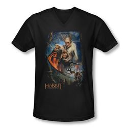The Hobbit Desolation Of Smaug Shirt Slim Fit V Neck Thranduil's Realm Black Tee T-Shirt The Hobbit Desolation Of Smaug Shirt Slim Fit V Neck Thranduil's Realm Black Tee T-Shirt