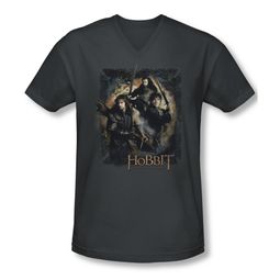 The Hobbit Desolation Of Smaug Shirt Slim Fit V Neck Weapons Drawn Charcoal Tee T-Shirt The Hobbit Desolation Of Smaug Shirt Slim Fit V Neck Weapons Drawn Charcoal Tee T-Shirt