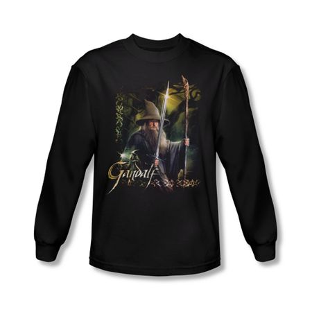 The Hobbit Desolation Of Smaug Shirt Sword And Staff Long Sleeve Black Tee T-Shirt