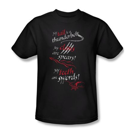 The Hobbit Desolation Of Smaug Shirt Tail Claws Adult Black Tee T-Shirt
