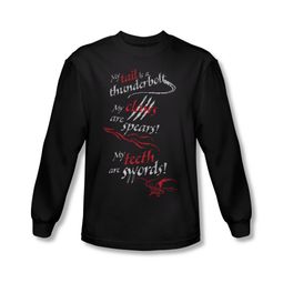 The Hobbit Desolation Of Smaug Shirt Tail Claws Long Sleeve Black Tee T-Shirt The Hobbit Desolation Of Smaug Shirt Tail Claws Long Sleeve Black Tee T-Shirt