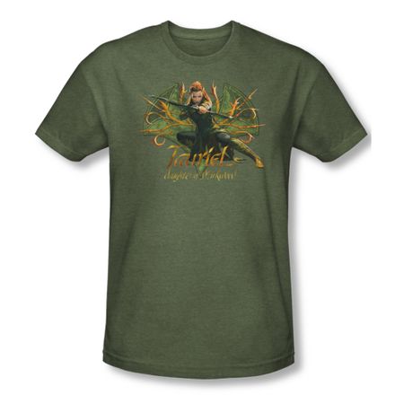The Hobbit Desolation Of Smaug Shirt Tauriel Adult Heather Safari Military Tee T-Shirt