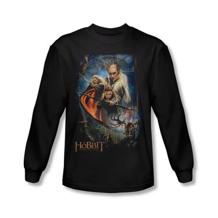 The Hobbit Desolation Of Smaug Shirt Thranduil's Realm Long Sleeve Black Tee T-Shirt