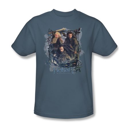 The Hobbit Desolation Of Smaug Shirt Three Dwarves Adult Slate Tee T-Shirt