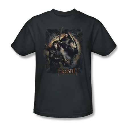 The Hobbit Desolation Of Smaug Shirt Weapons Drawn Adult Charcoal Tee T-Shirt