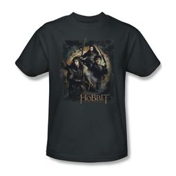 The Hobbit Desolation Of Smaug Shirt Weapons Drawn Adult Charcoal Tee T-Shirt The Hobbit Desolation Of Smaug Shirt Weapons Drawn Adult Charcoal Tee T-Shirt