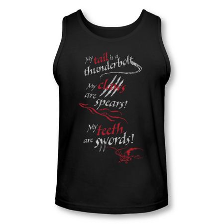 The Hobbit Desolation Of Smaug Tank Top Tail Claws Black Tanktop