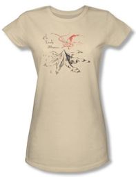 The Hobbit Juniors Shirt Movie Unexpected Journey Mountain Cream Tee