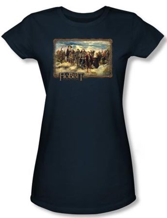 The Hobbit Juniors Shirt Movie Unexpected Journey Navy Tee T-shirt