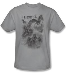 The Hobbit Kids Shirt Movie Unexpected Journey Sketches Silver Tee