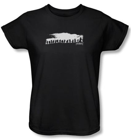 The Hobbit Ladies Shirt Movie Unexpected Journey Company Black Tee
