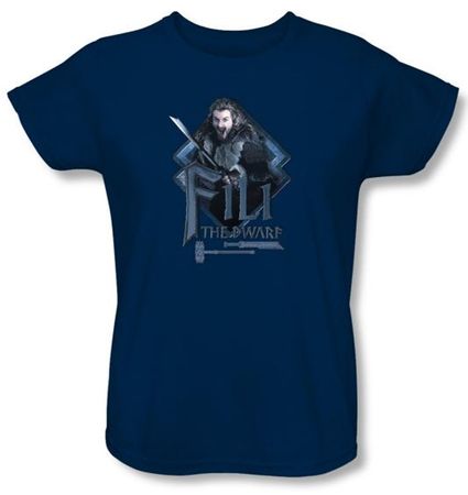 The Hobbit Ladies Shirt Movie Unexpected Journey Fili Navy Blue Tee