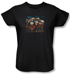 The Hobbit Ladies Shirt Movie Unexpected Journey Misty Goblin Black