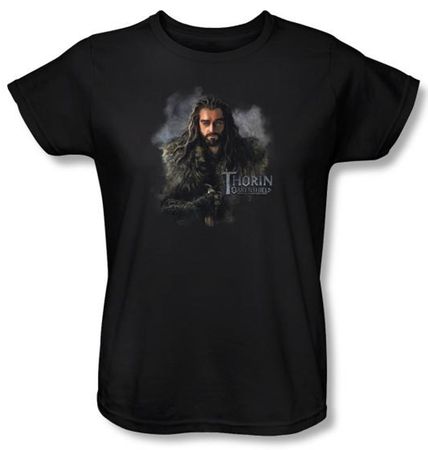 The Hobbit Ladies Shirt Movie Unexpected Journey Thorin Black Tee