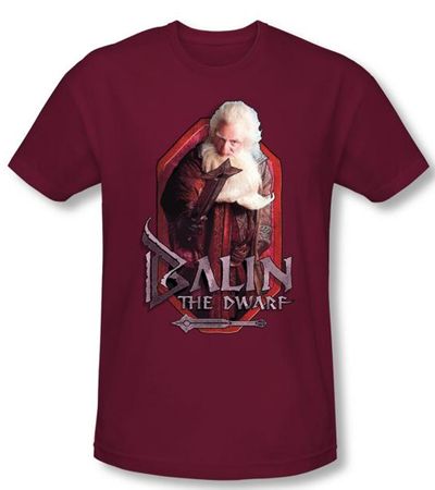 The Hobbit Shirt Movie Unexpected Journey Balin Cardinal Slim Fit Tee