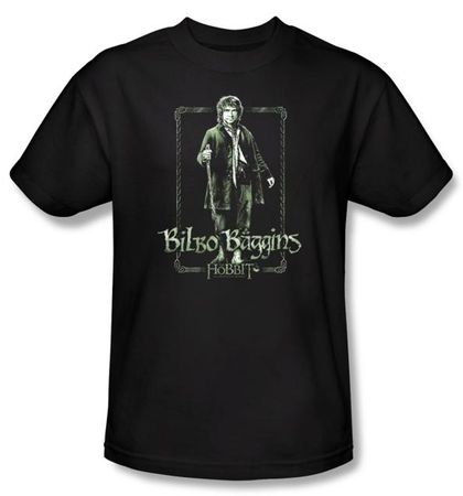 The Hobbit Shirt Movie Unexpected Journey Bilbo Adult Black T-shirt