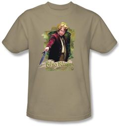 The Hobbit Shirt Movie Unexpected Journey Bilbo Baggins Adult Sand Tee