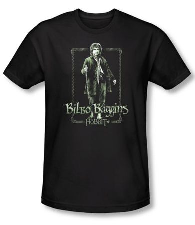 The Hobbit Shirt Movie Unexpected Journey Bilbo Black Slim Fit Tee