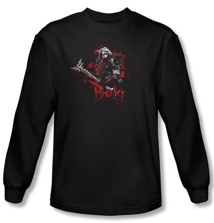 The Hobbit Shirt Movie Unexpected Journey Bolg Black Long Sleeve Tee