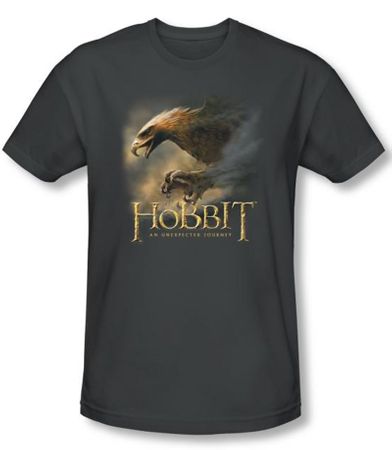 The Hobbit Shirt Movie Unexpected Journey Eagle Charcoal Slim Fit Tee