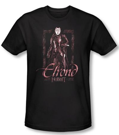 The Hobbit Shirt Movie Unexpected Journey Elrond Black Slim Fit Tee