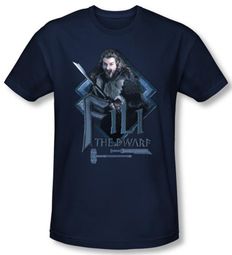 The Hobbit Shirt Movie Unexpected Journey Fili Navy Blue Slim Fit Tee