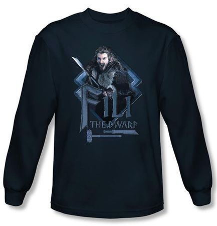 The Hobbit Shirt Movie Unexpected Journey Fili Navy Long Sleeve Tee