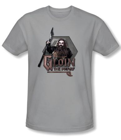 The Hobbit Shirt Movie Unexpected Journey Gloin Silver Slim Fit Tee