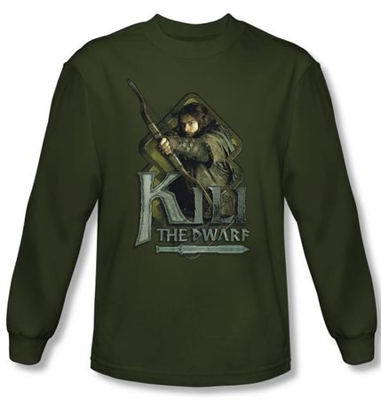 The Hobbit Shirt Movie Unexpected Journey Kili Green Long Sleeve Tee
