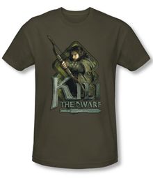 The Hobbit Shirt Movie Unexpected Journey Kili Green Slim Fit Tee